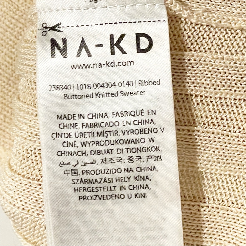NA-KD Size XS Light Knitted Ribbed‎ Long Sleeve Sweater - Picture 5 of 7